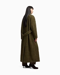 Emporio Armani - New York capsule collection bouclé wool-blend coat, Woman, Green, Size: