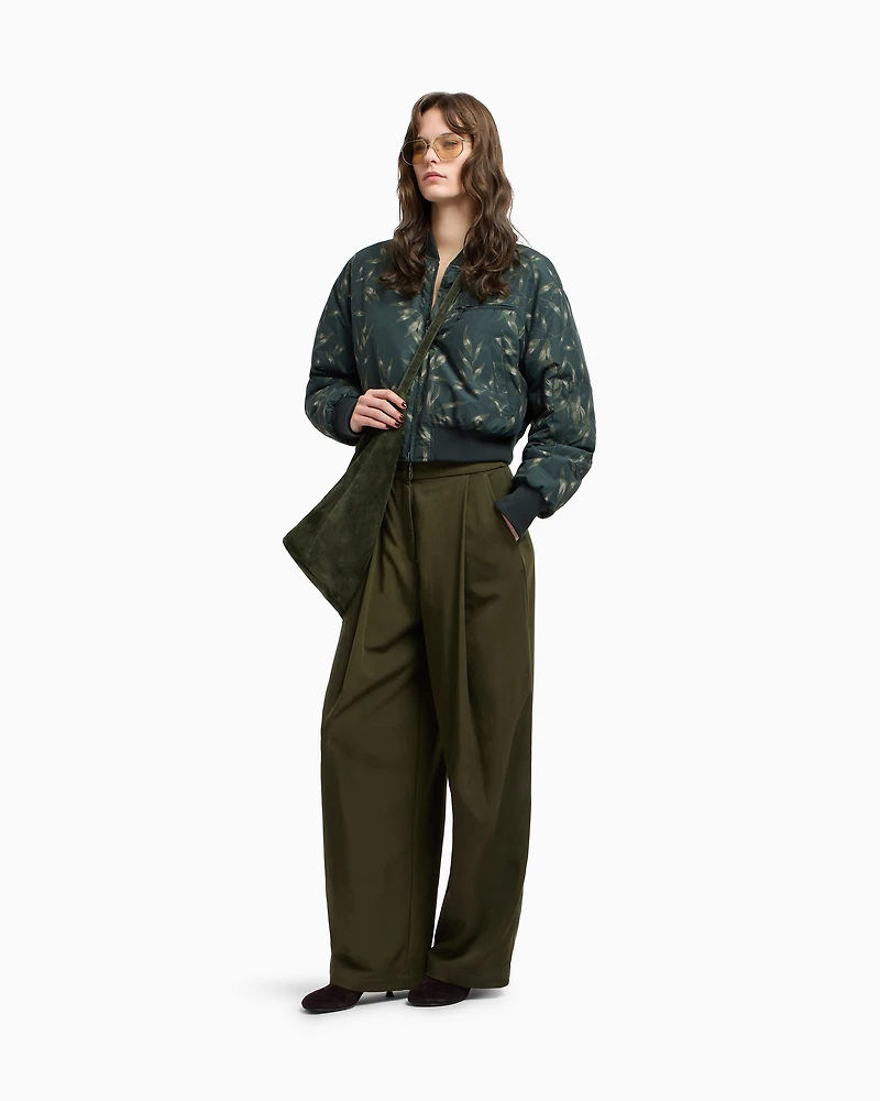 Emporio Armani - New York capsule collection reversible nylon bomber jacket, Woman, Green, Size: