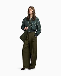 Emporio Armani - New York capsule collection reversible nylon bomber jacket, Woman, Green, Size: