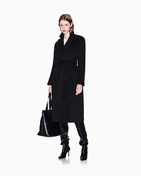 Armani Exchange - Wool blend belted coat, Woman, Black, Size: