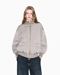 Armani Exchange - Recycled nylon bomber jacket, Woman, Brown, Size: