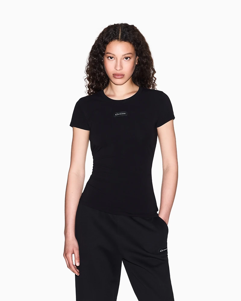 Armani Exchange - Slim Fit T-Shirts, Woman, Black, Size: