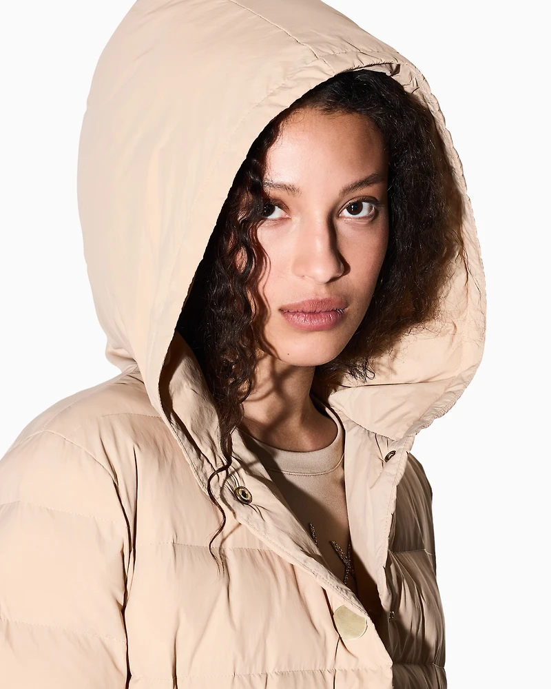Nylon taffeta jacket with hood