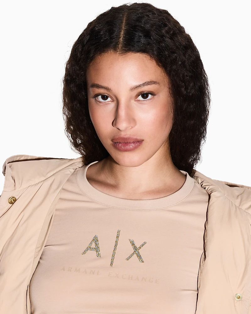 Armani Exchange - Long Sleeves T-Shirts, Woman, Camel, Size: