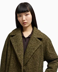 Emporio Armani - New York capsule collection bouclé wool-blend coat, Woman, Green, Size: