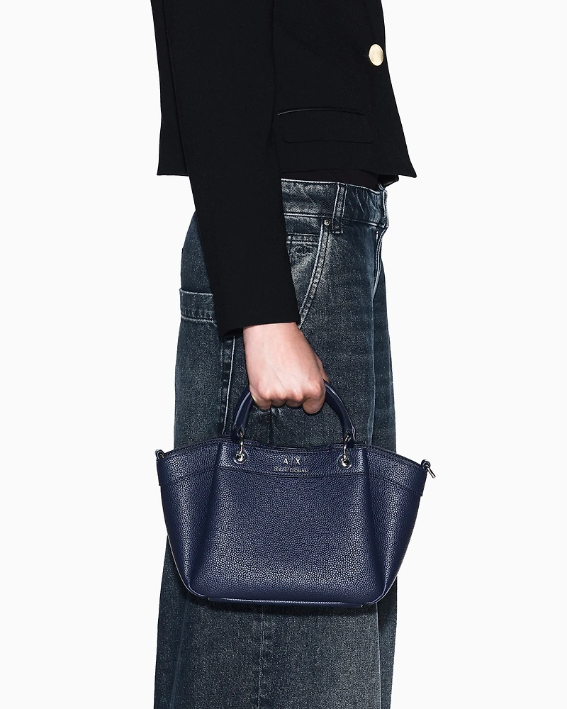 Armani Exchange - Small handbag with degradè shoulder strap, Woman, Navy_blue, Size: TU