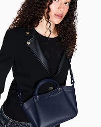 Armani Exchange - Small handbag with degradè shoulder strap, Woman, Navy_blue, Size: TU