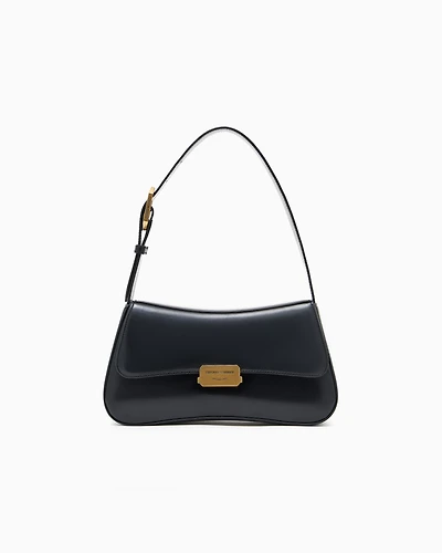 Emporio Armani - Brushed-finish shoulder bag, Woman, Black, Size: TU