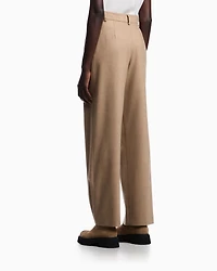 Emporio Armani - Icon wool flannel trousers with pleats, Woman, Beige, Size: