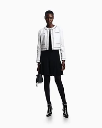 Emporio Armani - Semi-aniline lambskin nappa leather jacket, Woman, White, Size: