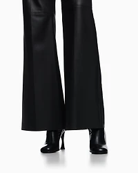Emporio Armani - Glove-quality lambskin nappa leather palazzo trousers, Woman, Black, Size: 40