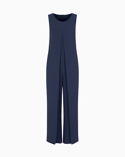 Emporio Armani - Jumpsuit with technical cady panels, Woman, Blue, Size: