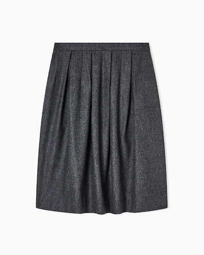 Emporio Armani - Icon wool flannel pleated skirt, Woman, Grey, Size: