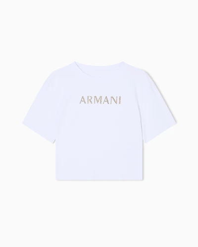 Armani Exchange - Cropped T-Shirts, Woman, White, Size: