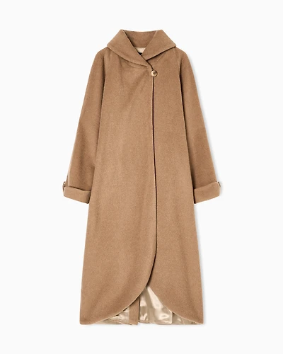 Emporio Armani - Icon alpaca-wool beaver long coat, Woman, Grey, Size: