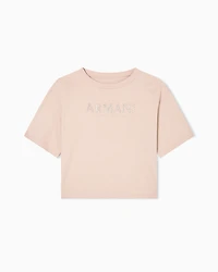 Armani Exchange - Cropped T-Shirts, Woman, Camel, Size: