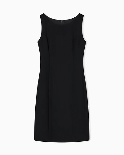 Emporio Armani - Waffle-weave technical fabric sheath dress, Woman, Black, Size: