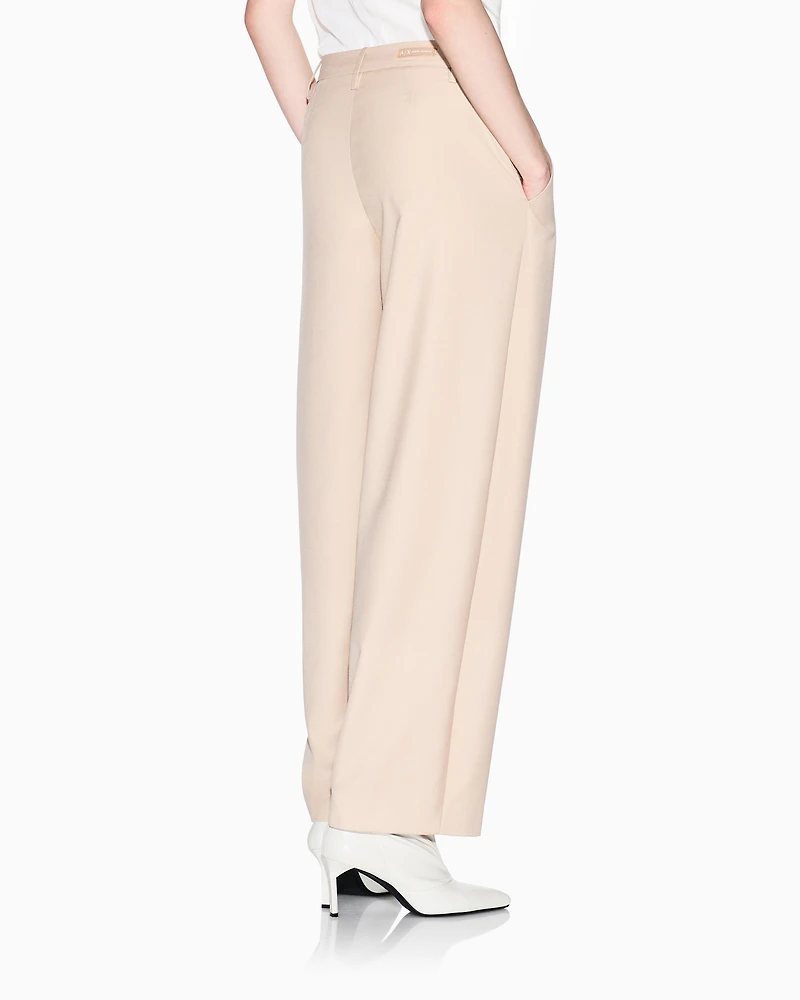 Armani Exchange -  Chino trousers with button, Woman, Camel, Size: