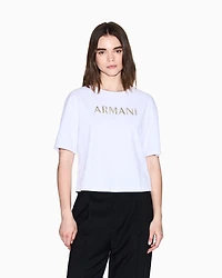 Armani Exchange -  Relaxed jersey T-shirt, Woman, White, Size: