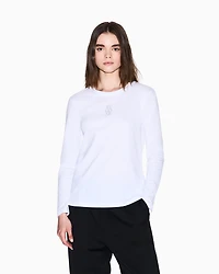 Armani Exchange - Long Sleeves T-Shirts, Woman, White, Size: