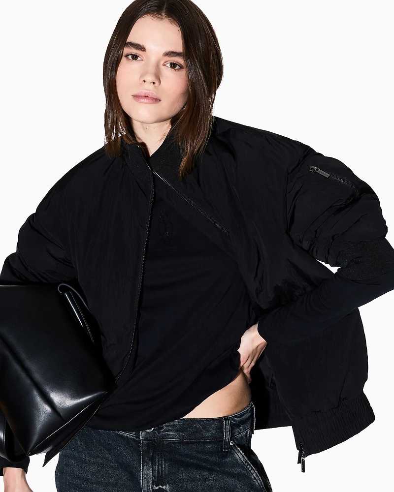 Armani Exchange - Long Sleeves T-Shirts, Woman, Black, Size: