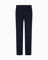 Emporio Armani - Jacquard double jersey knit chinos, Man, Blue, Size: