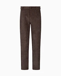 Emporio Armani - Printed corduroy trousers, Man, Brown, Size: