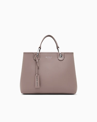 Emporio Armani - Medium MyEA shopper bag with deer print, Woman, Camel, Size: TU