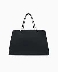 Emporio Armani - Large nappa leather MyEA shopper bag, Woman, Black, Size: TU