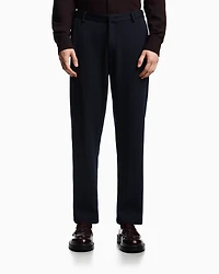 Emporio Armani - Jacquard double jersey knit chinos, Man, Blue, Size: