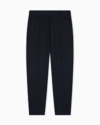 Emporio Armani - Comfort-gabardine chinos, Man, Navy Blue, Size: