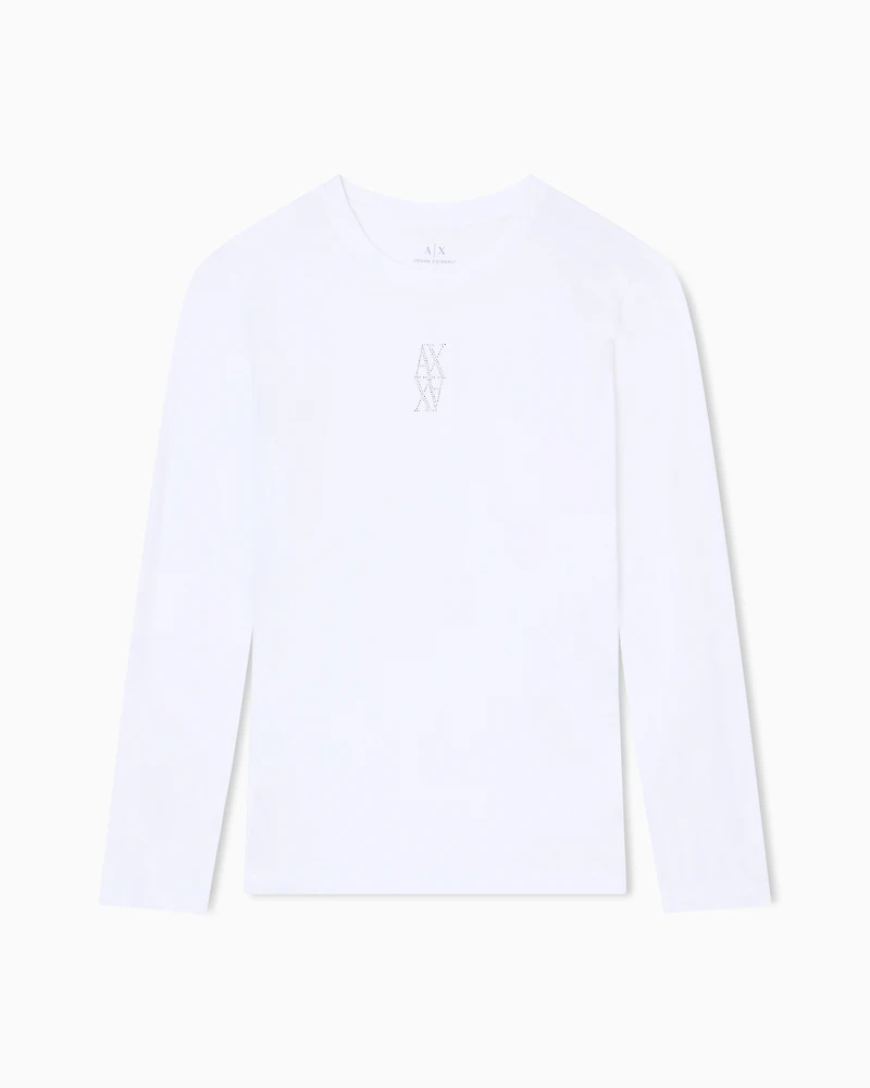 Armani Exchange - Long Sleeves T-Shirts, Woman, White, Size: