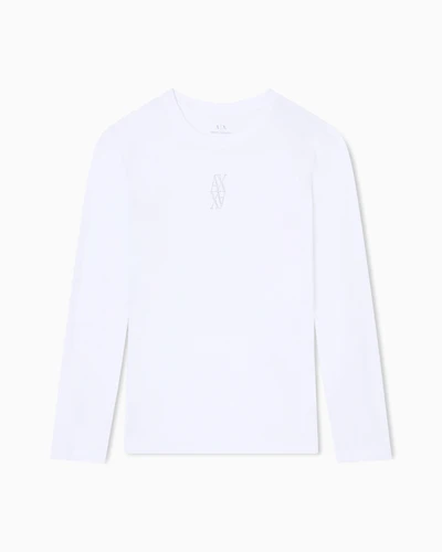 Armani Exchange - Long Sleeves T-Shirts, Woman, White, Size: