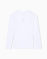 Armani Exchange - Long Sleeves T-Shirts, Woman, White, Size: