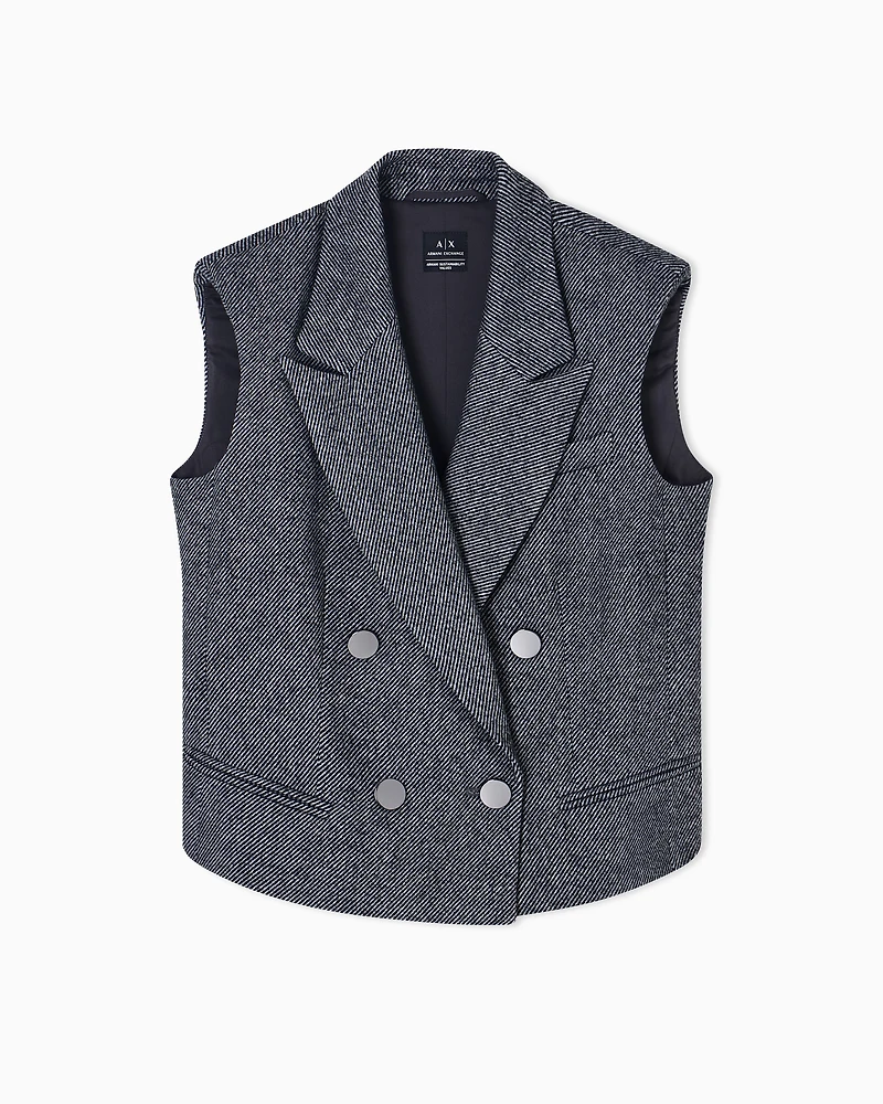 Double-breasted fabric vest