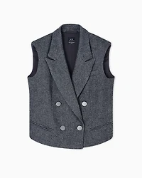 Double-breasted fabric vest