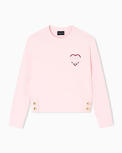 Emporio Armani - ASV Valentine’s Day capsule collection double-jersey sweatshirt, Woman, Pink, Size:
