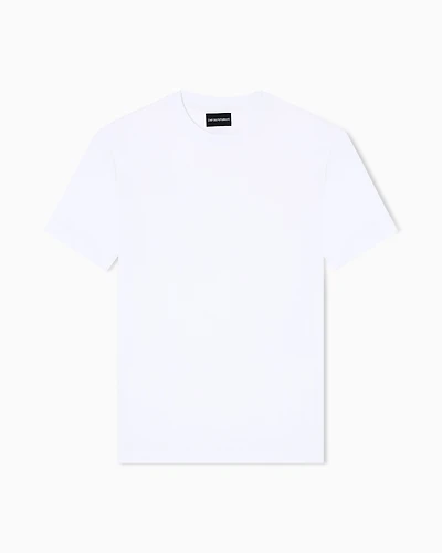 Emporio Armani - Jersey T-shirt with jacquard logo, Man, White, Size: