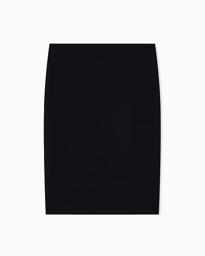 Emporio Armani - Milano-stitch pencil skirt, Woman, Black, Size: