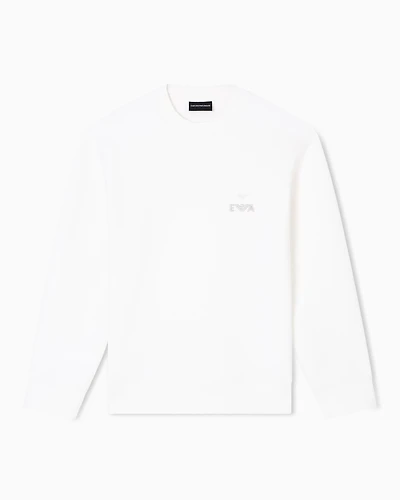 Emporio Armani - ASV jersey sweatshirt with super-embossed EA embroidery, Man, White, Size: