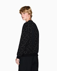 Crew neck sweater with allover logo