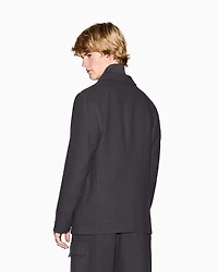 Single-breasted wool blend jacket