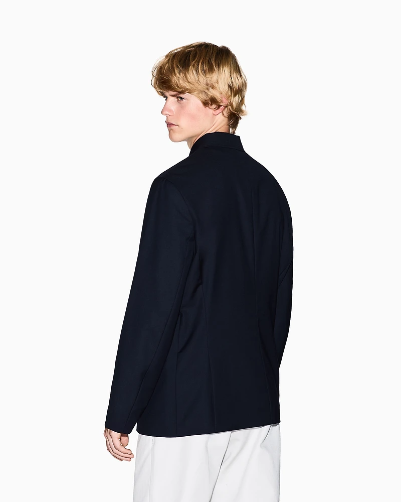 Armani Exchange - Single-breasted two-button jacket, Man, Navy Blue, Size: