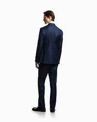Emporio Armani - Single-breasted suit a silky-finish grisaille, Man, Blue, Size: