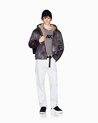 Armani Exchange - Eco suede hooded jacket, Man, Grey, Size: