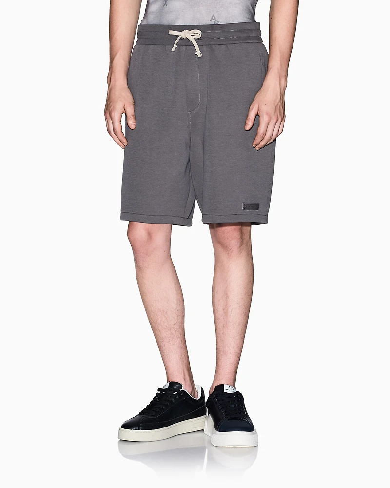 Armani Exchange - Cotton blend pique shorts, Man, Grey, Size: