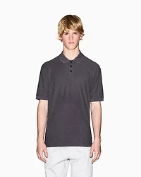 Armani Exchange - Regular fit polo shirt with allover logo, Man, Grey, Size: