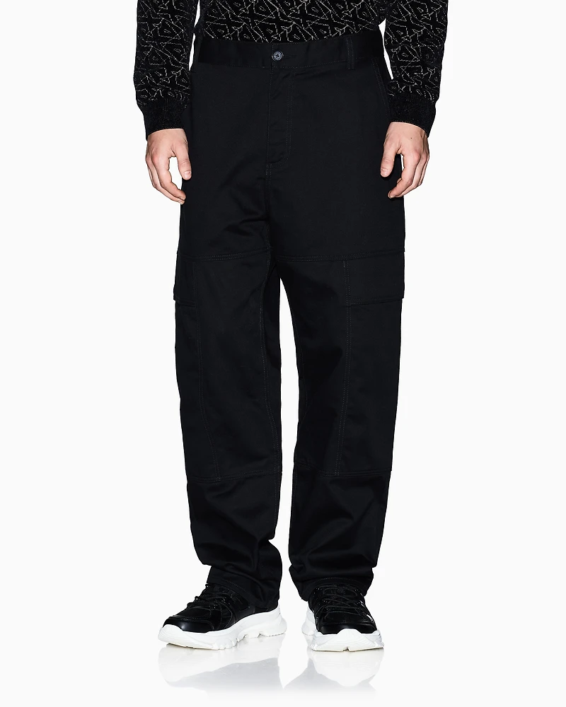 Armani Exchange - Cotton twill cargo pants, Man, Black, Size: