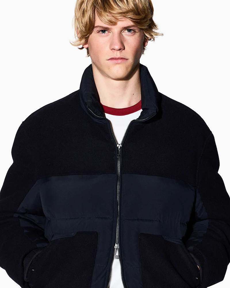 Jacket with zip and contrasting inserts