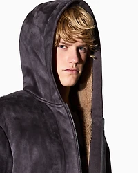 Armani Exchange - Eco suede hooded jacket, Man, Grey, Size: